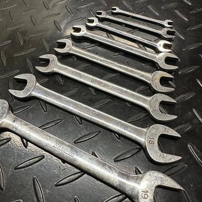 Snap-On Metric Double Open End Wrench Set 8pc 6mm-19mm VOM Underline 1980s