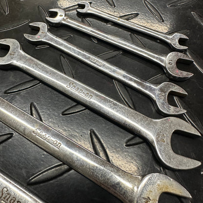 Snap-On Metric Double Open End Wrench Set 8pc 6mm-19mm VOM Underline 1980s