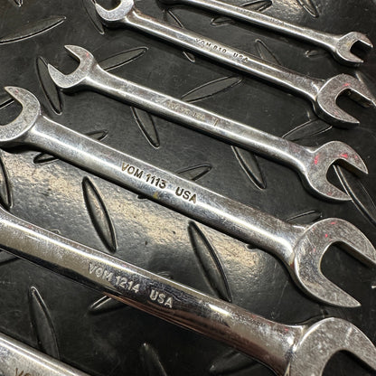 Snap-On Metric Double Open End Wrench Set 8pc 6mm-19mm VOM Underline 1980s