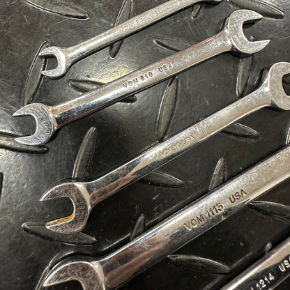 Snap-On Metric Double Open End Wrench Set 8pc 6mm-19mm VOM Underline 1980s