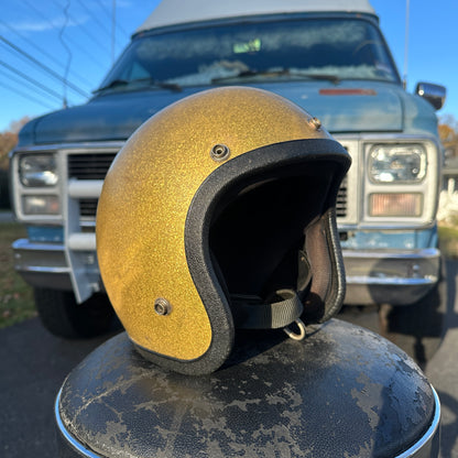 Gold metalflake 3/4 Helmet