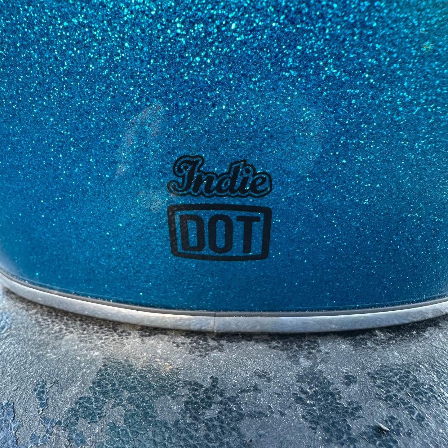 Indie metalflake 3/4 Helmet blue