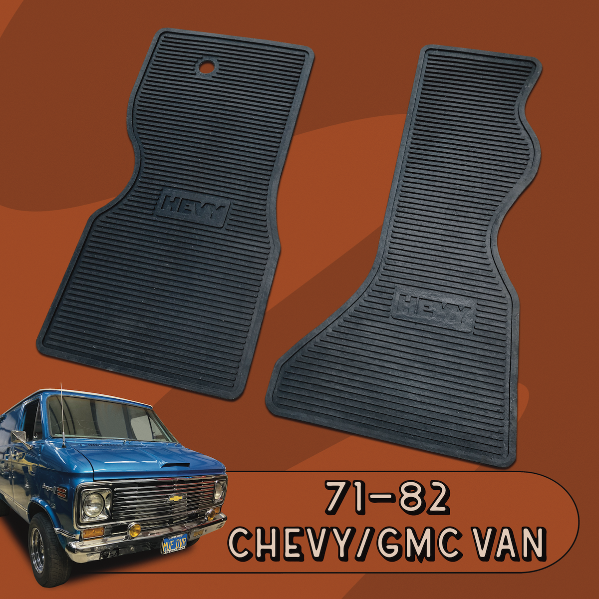 71-82 Chevy/GMC GVan Floor Mats - Hevy BigRig Beef