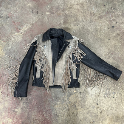 Vintage Fringe Leather Jacket