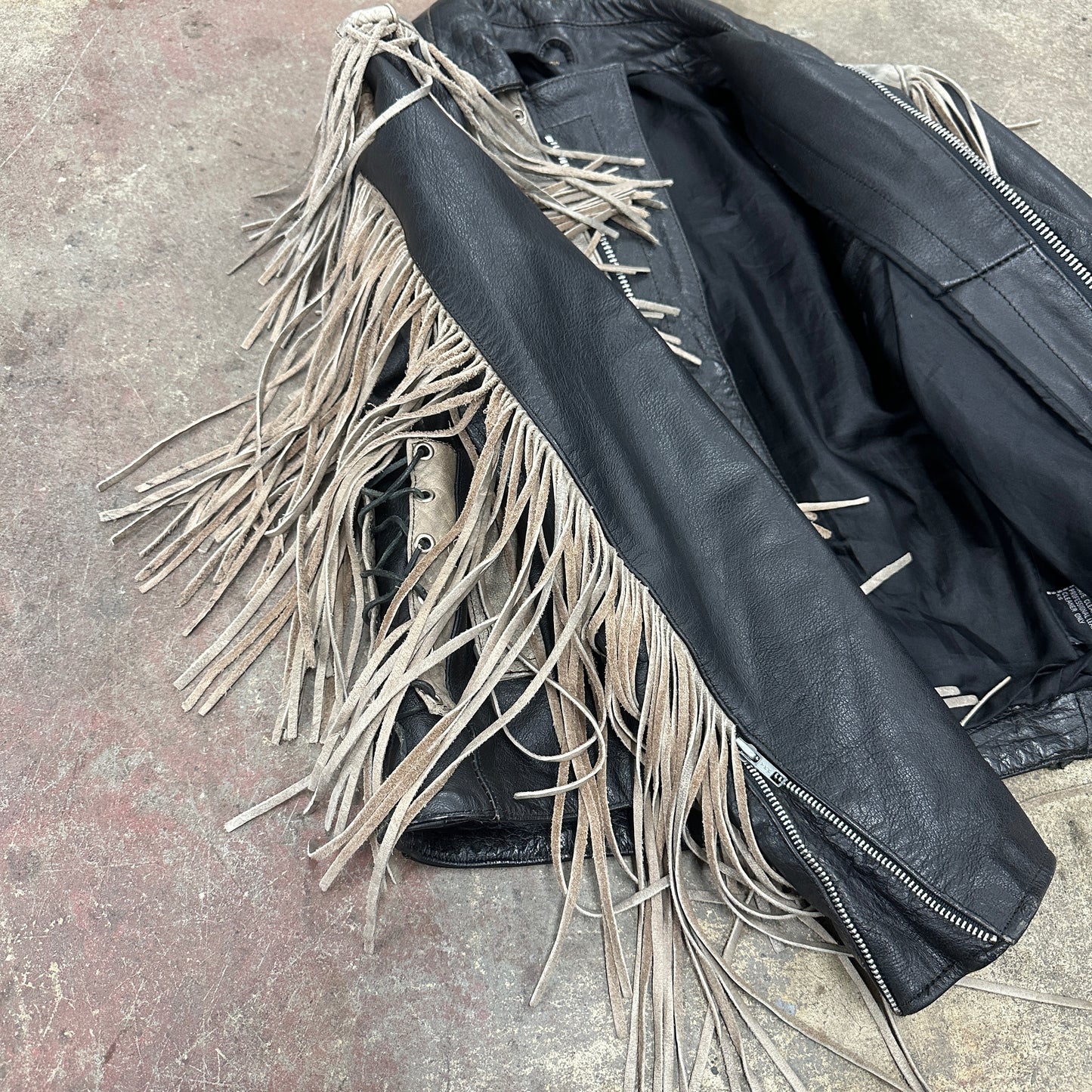 Vintage Fringe Leather Jacket
