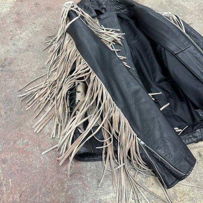 Vintage Fringe Leather Jacket