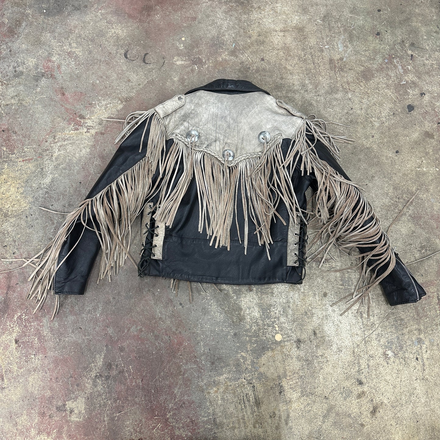 Vintage Fringe Leather Jacket