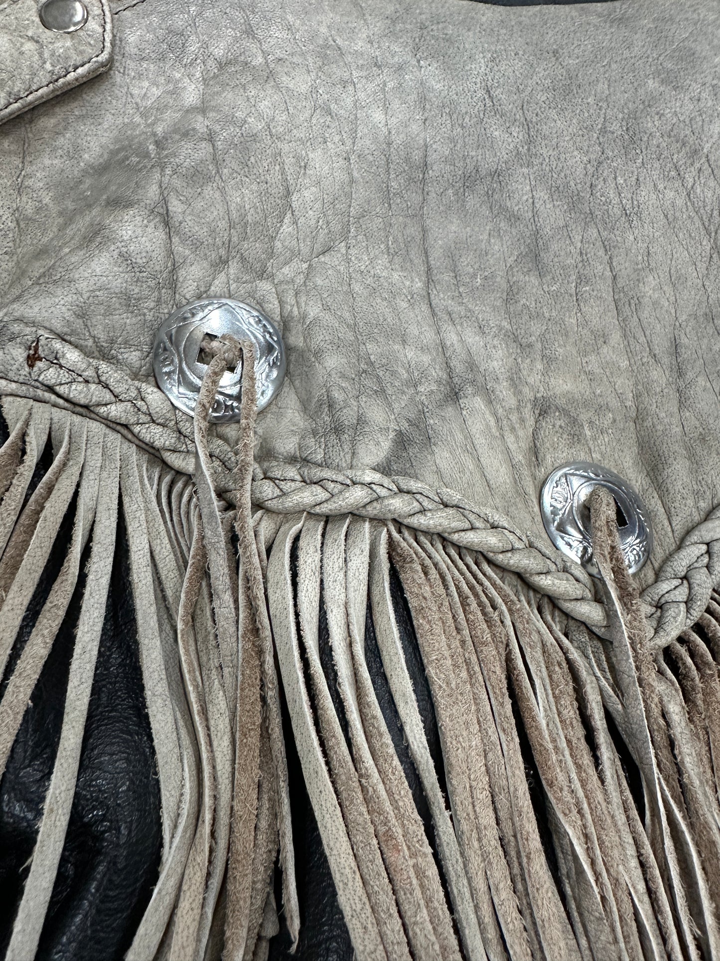 Vintage Fringe Leather Jacket