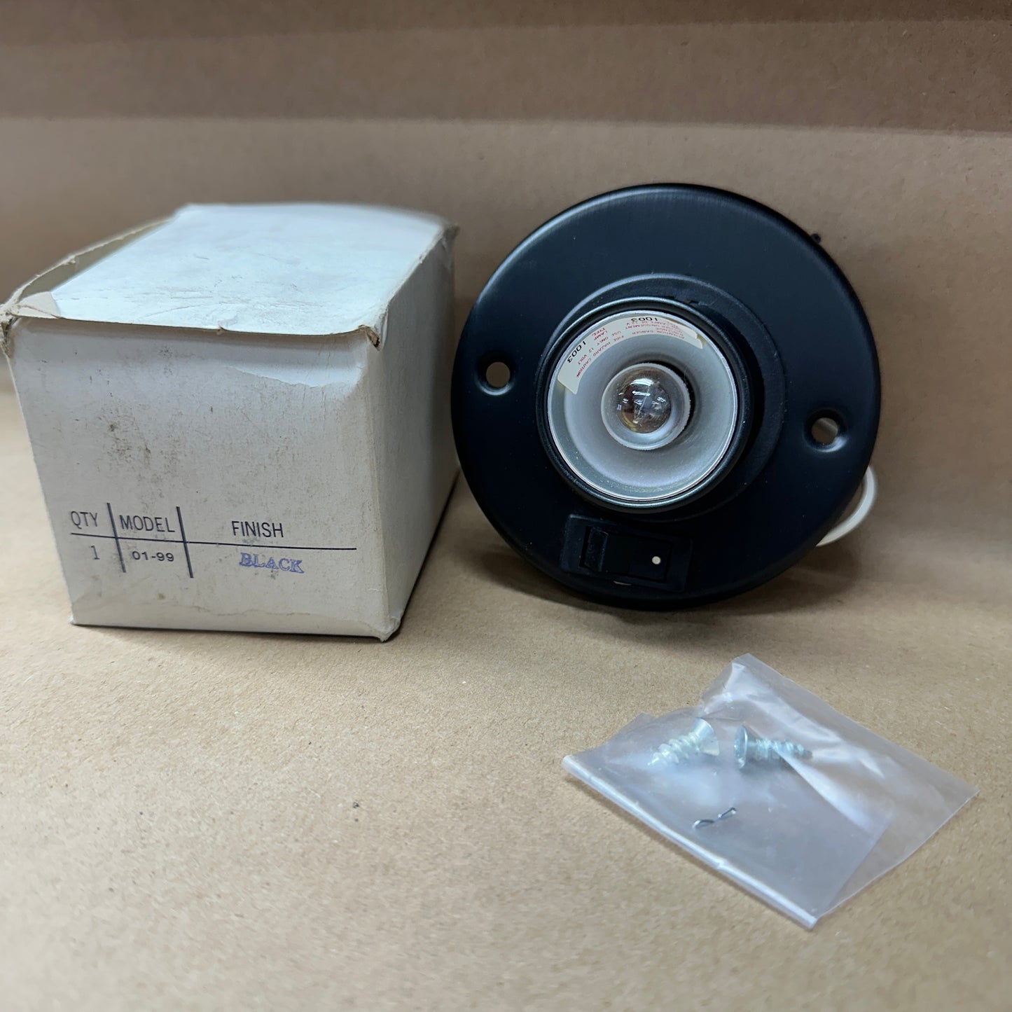 NOS Black Swivel Interior Light