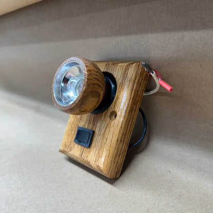NOS Med. Oak Swivel Interior Light