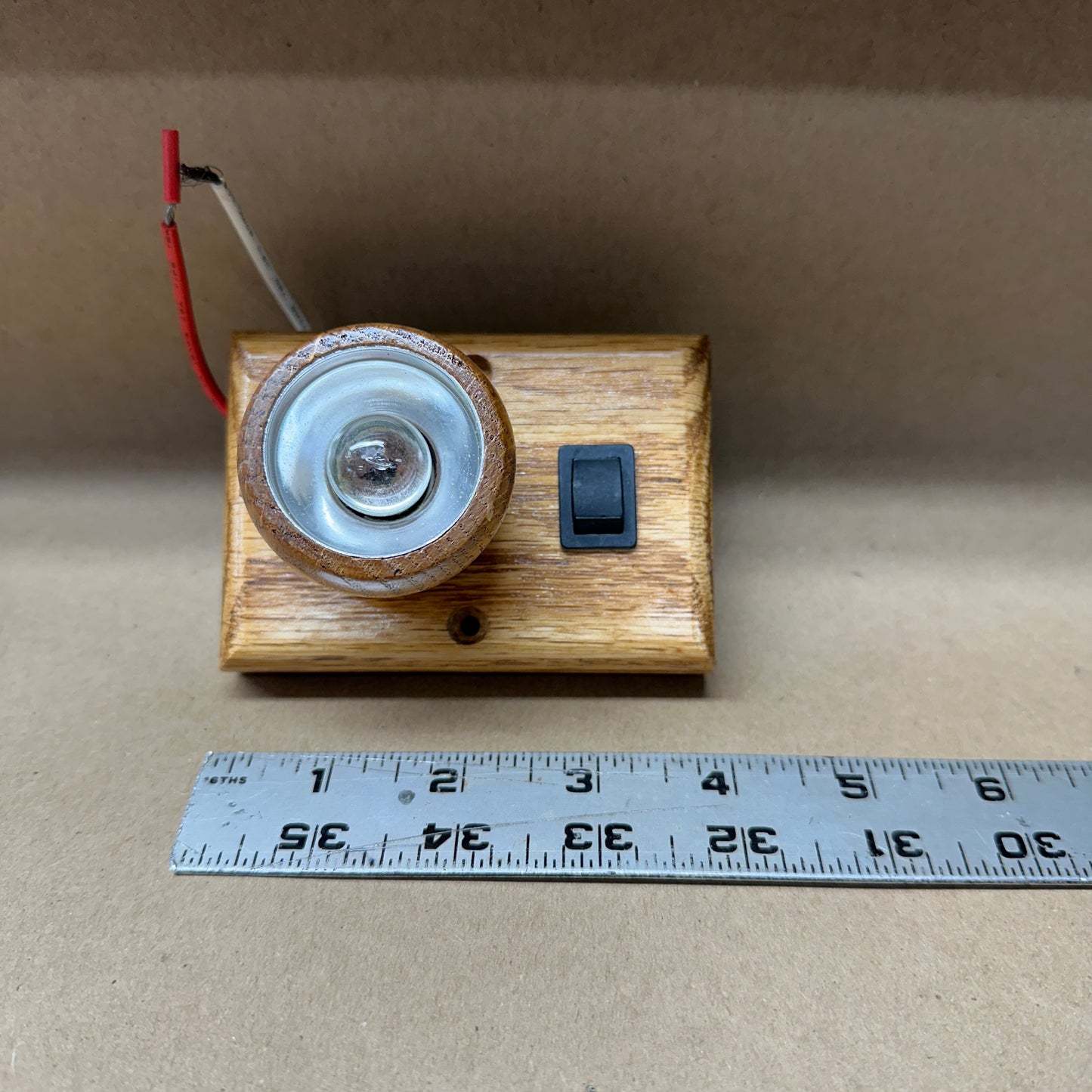 NOS Med. Oak Swivel Interior Light