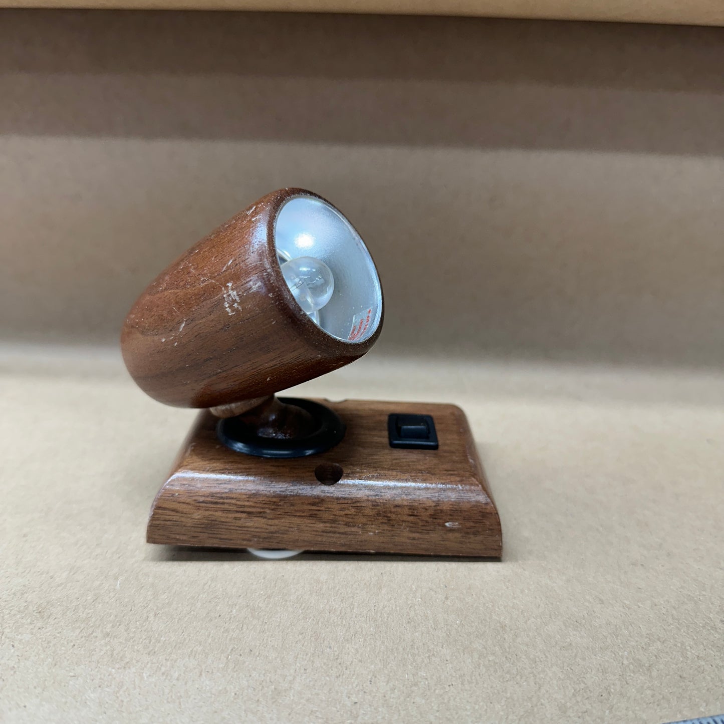 NOS Tall Dark Oak Swivel Interior Light
