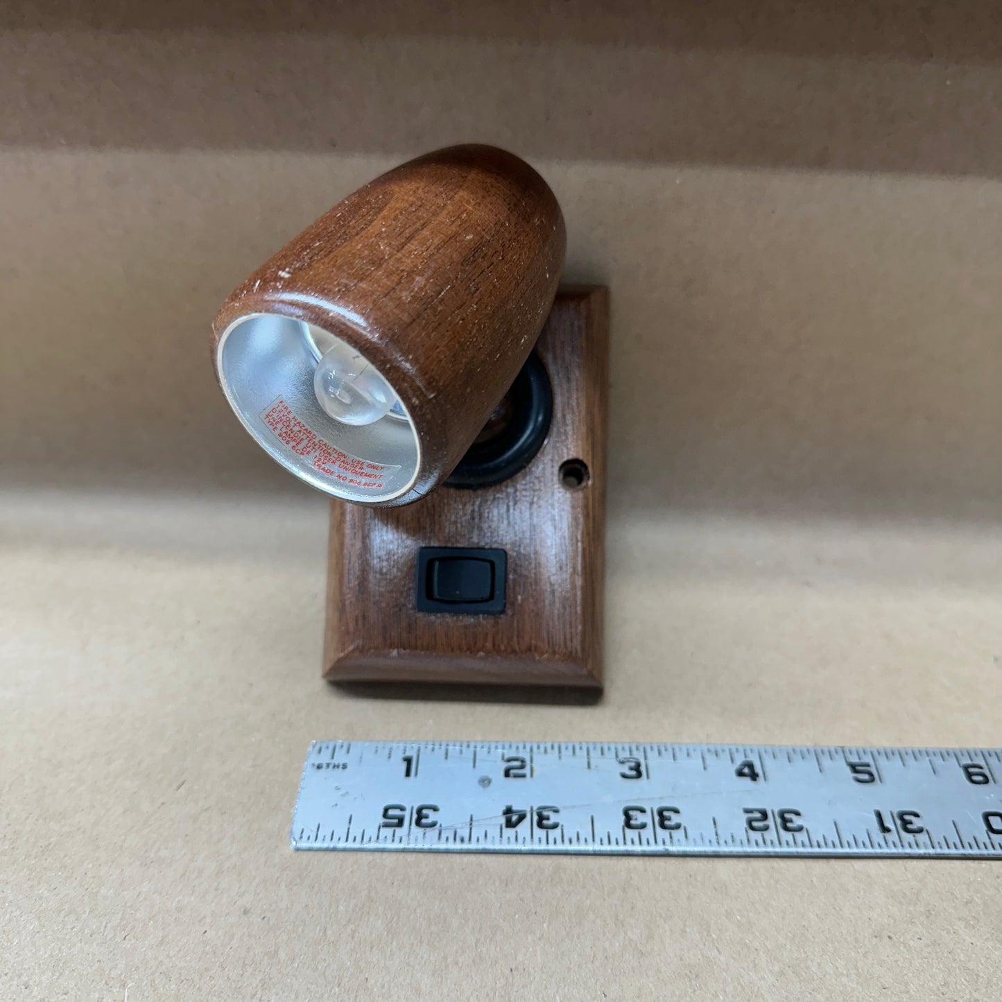NOS Tall Dark Oak Swivel Interior Light