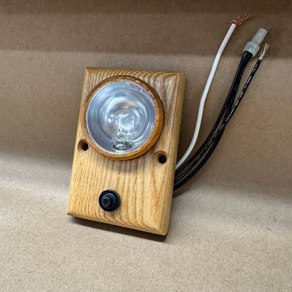 NOS Oak Interior Light with button