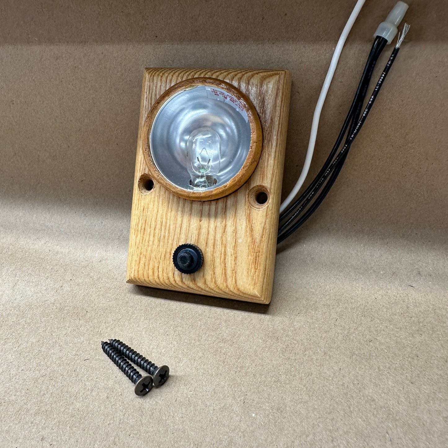 NOS Oak Interior Light with button