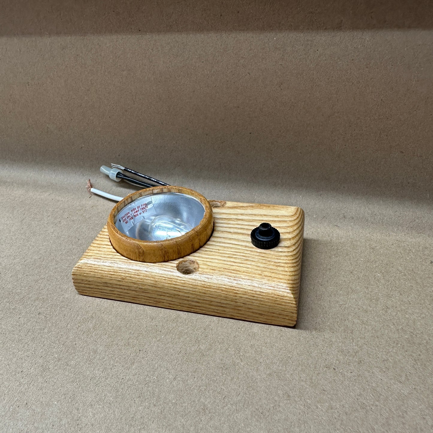 NOS Oak Interior Light with button