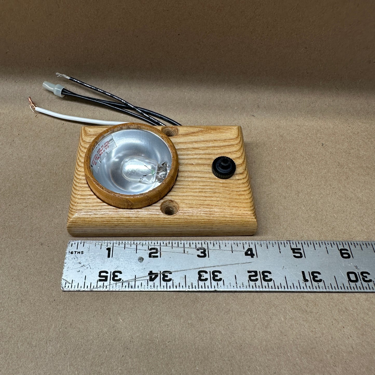 NOS Oak Interior Light with button