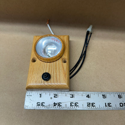 NOS Oak Interior Light with button