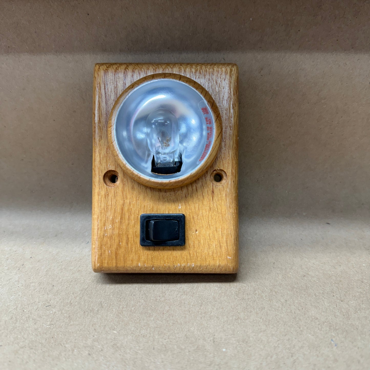 NOS Oak Interior Light with switch