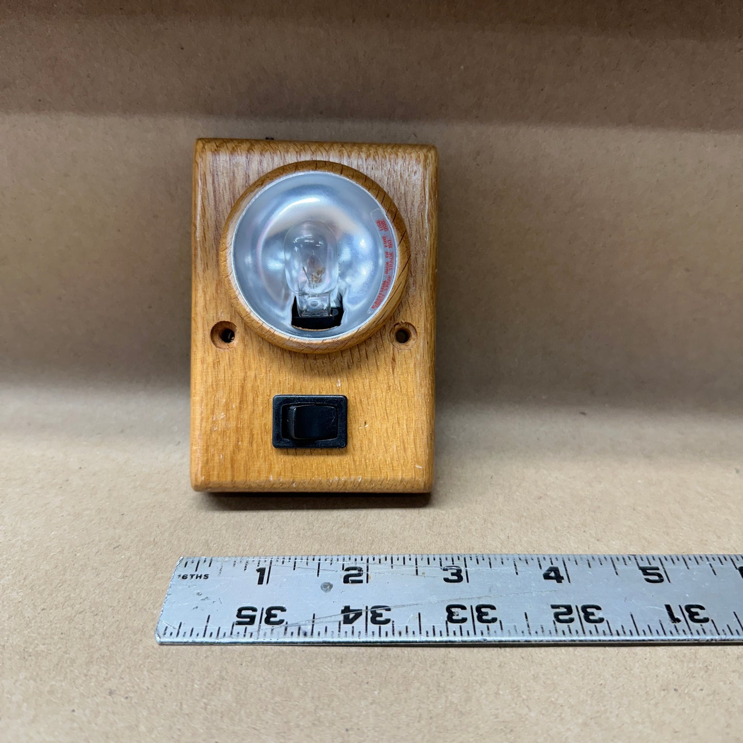 NOS Oak Interior Light with switch