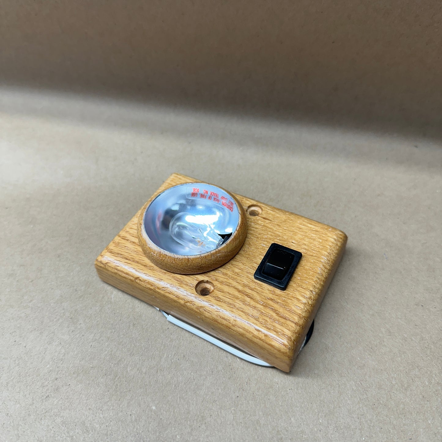 NOS Oak Interior Light with switch