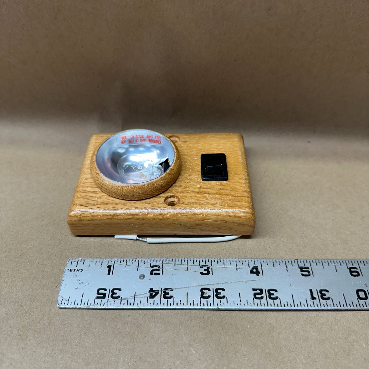 NOS Oak Interior Light with switch