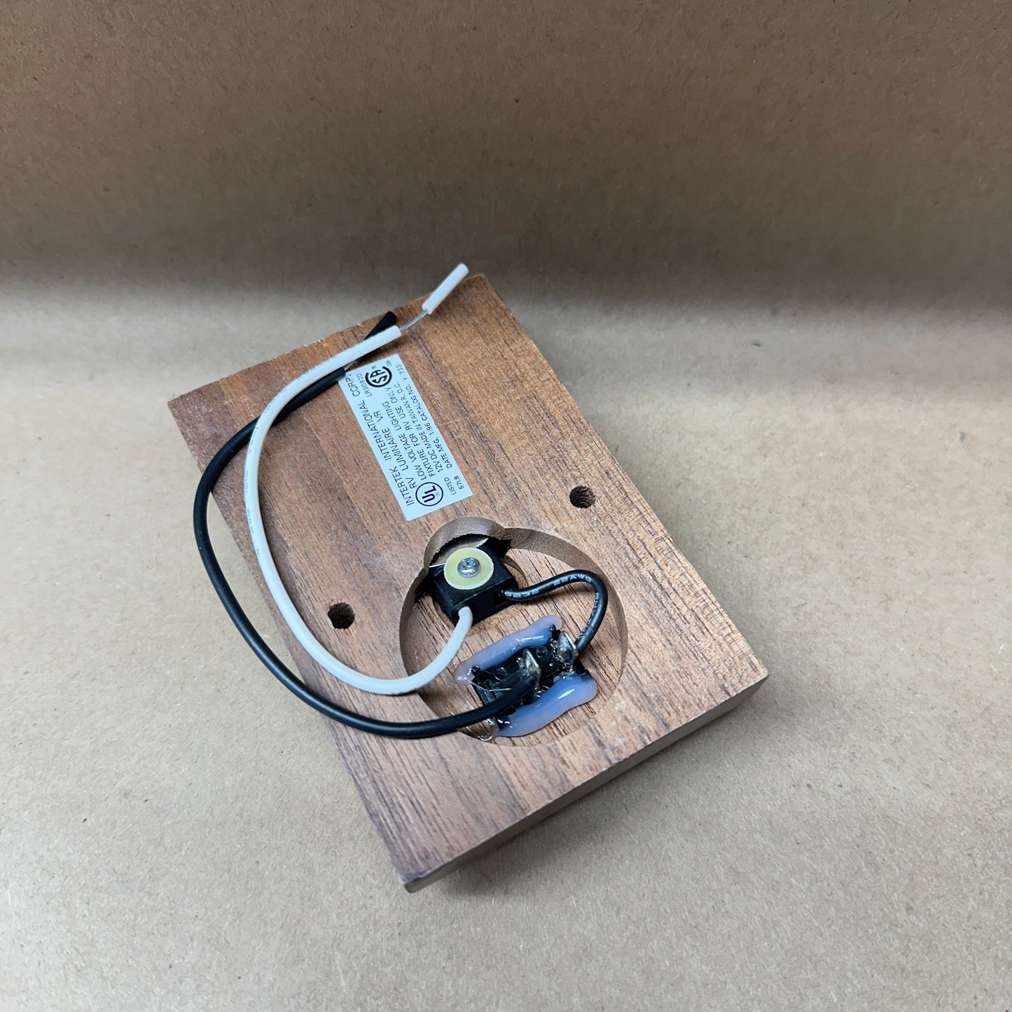 NOS Dark Oak Interior Light with switch