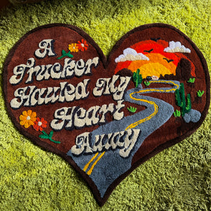 "A Trucker Hauled My Heart Away" Tufted Rug - Handmade by Hevy