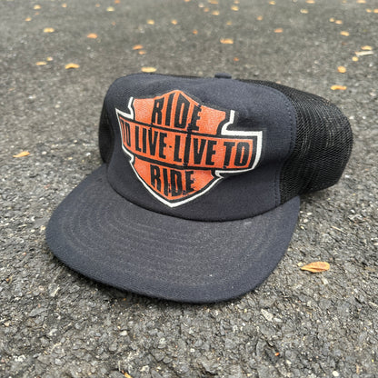 Vintage "Ride to Live, Live To Ride" Trucker Hat - Made in the USA