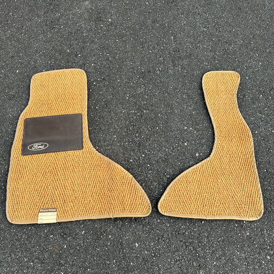 Vintage 2pc Woven Floor Mats - 75-91 Ford Van