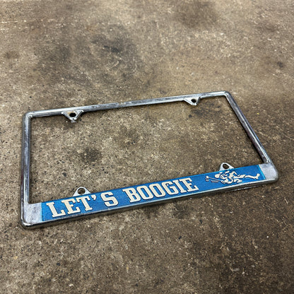 Vintage "Let's Boogie" License Plate Frame