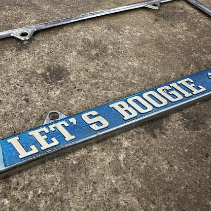 Vintage "Let's Boogie" License Plate Frame