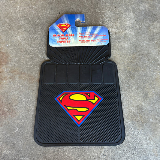 NOS Superman Rubber Floor Mats - Plasticolor