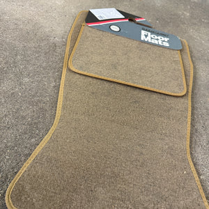 NOS 4pc Tan Carpet Universal Floor Mats - Rubber Queen