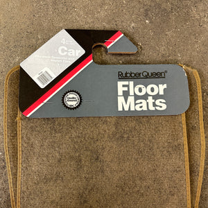 NOS 4pc Tan Carpet Universal Floor Mats - Rubber Queen