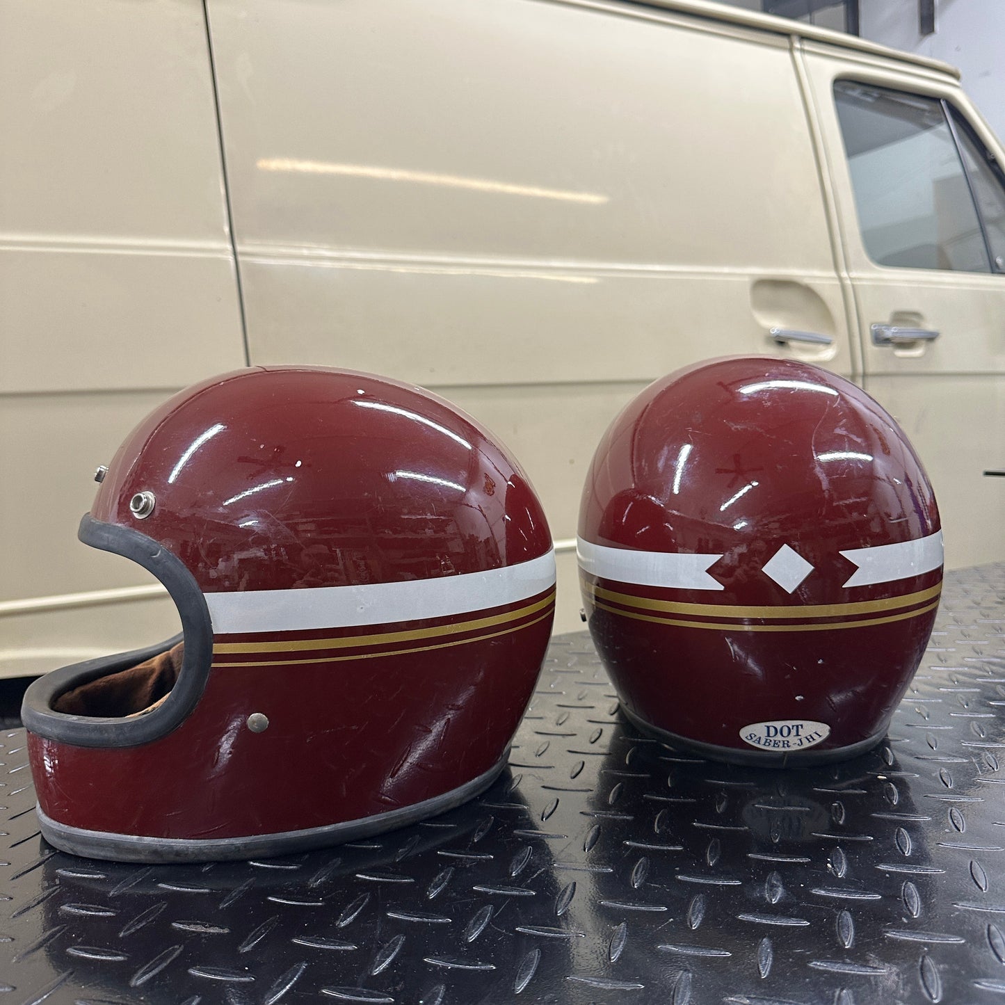 Vintage 1978 Saber His & Hers Helmets