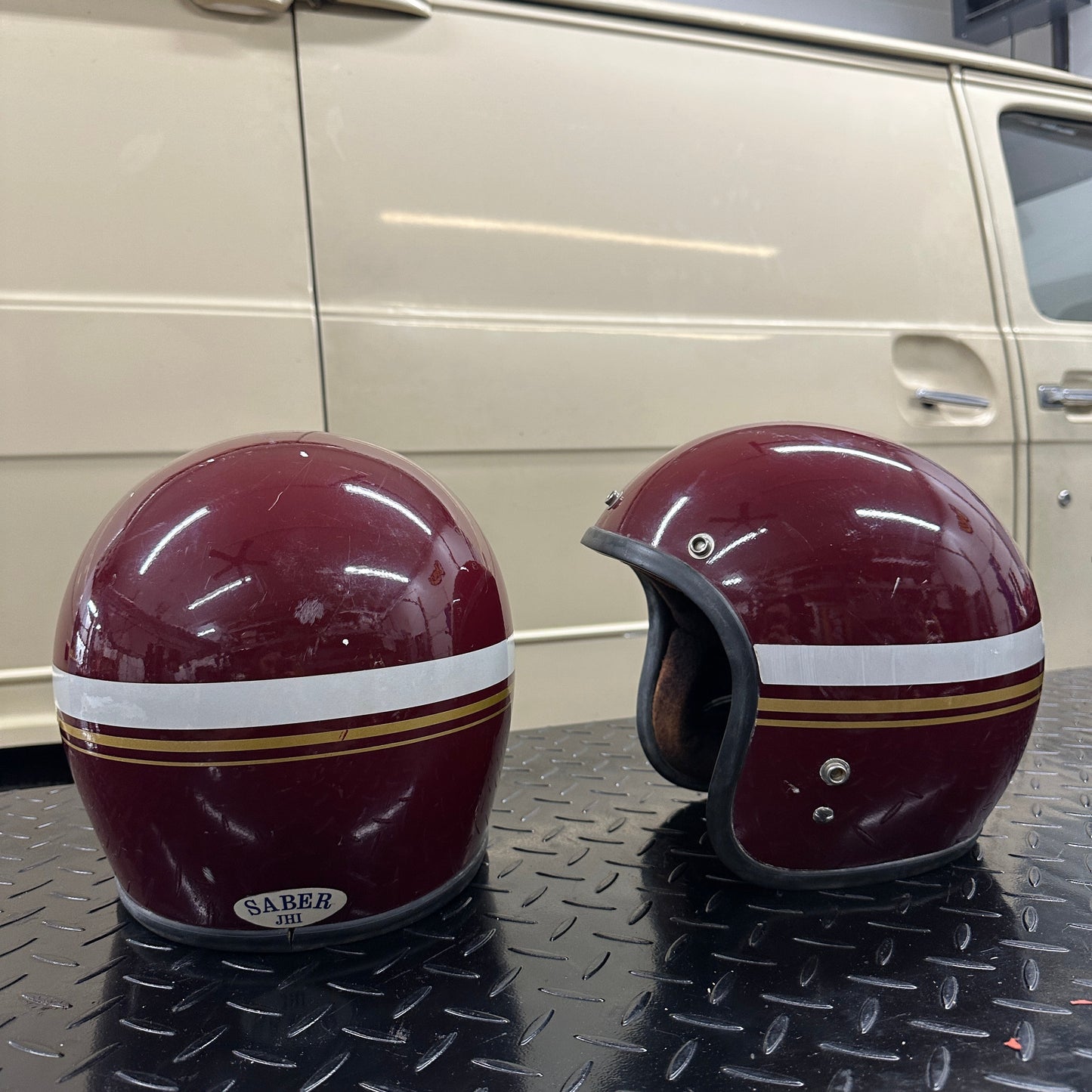 Vintage 1978 Saber His & Hers Helmets