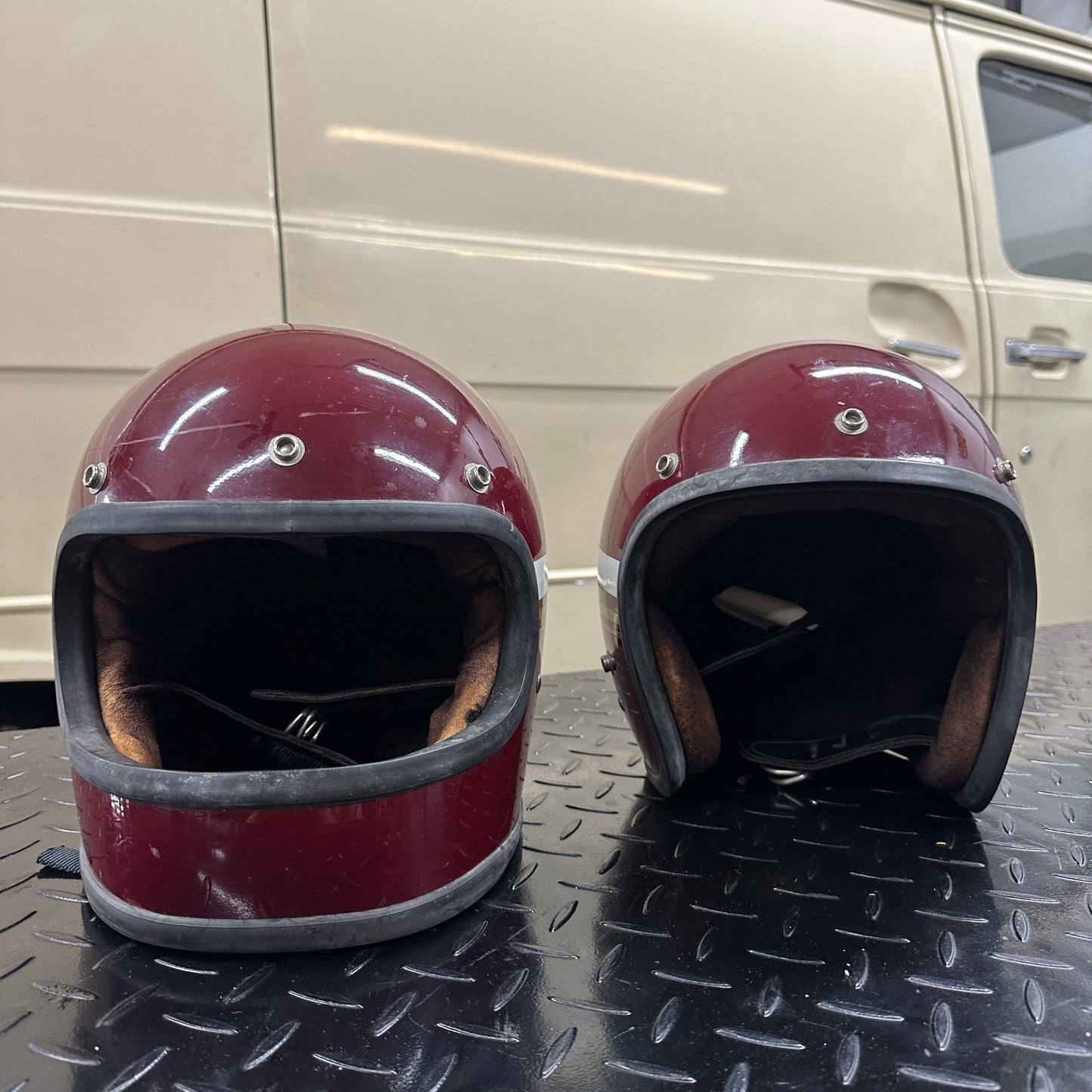 Vintage 1978 Saber His & Hers Helmets