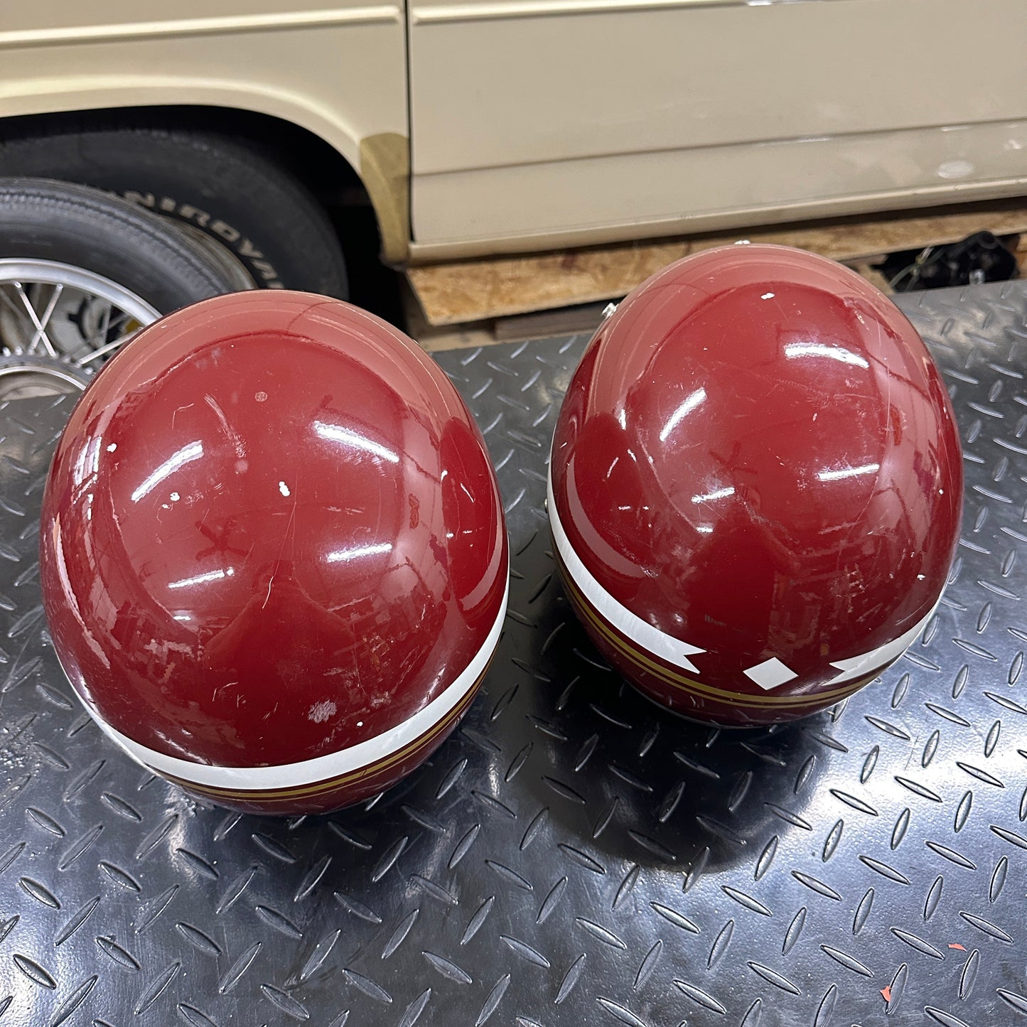 Vintage 1978 Saber His & Hers Helmets