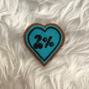 2% Heart Hand Stitched Sew-On Patch