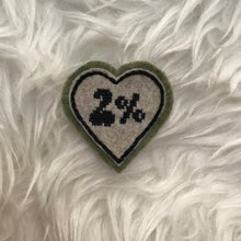 Load image into Gallery viewer, 2% Heart Hand Stitched Sew-On Patch