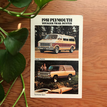Load image into Gallery viewer, 1981 Plymouth Voyager/Trail Duster - Dealership Postcard