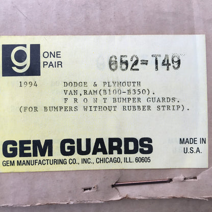 NOS Dodge Plymouth Full-Size Van Bumperettes - Gem Guards