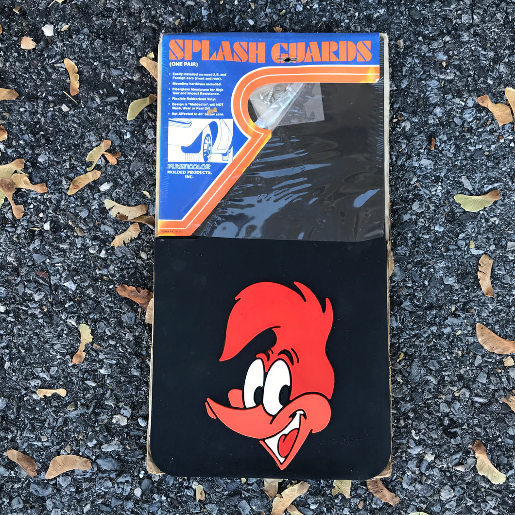 NOS Woody Woodpecker Small Mudflaps - Plasticolor 15x9