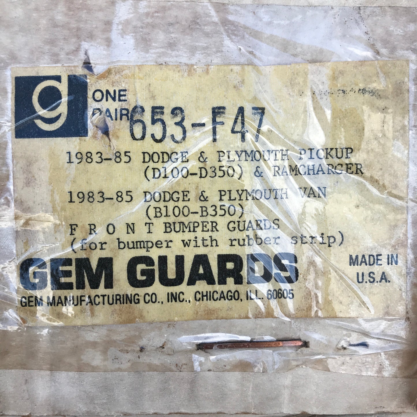 NOS Dodge Plymouth Full-Size Van Bumperettes - Gem Guards