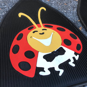 NOS Ladybug Floor Mats Large - Plasticolor 23x16