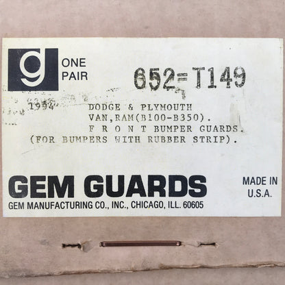 NOS Dodge Plymouth Full-Size Van Bumperettes - Gem Guards