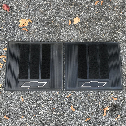 NOS Chevy Bowtie Floor Mats Mini - Plasticolor 15x14